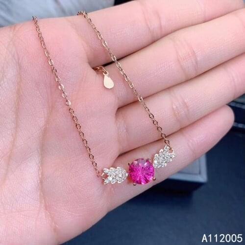 KJJEAXCMY Fine Jewelry 925 Sterling Silver inlaid pink topaz women hand bracelet popular support detection