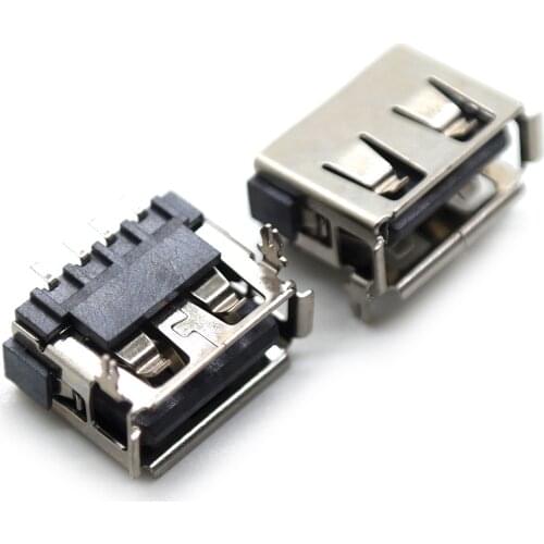 30 piece a / f10.0 short body USB interface female base front 2-pin 6.8h crimped SMT iron shell black glue USB connector