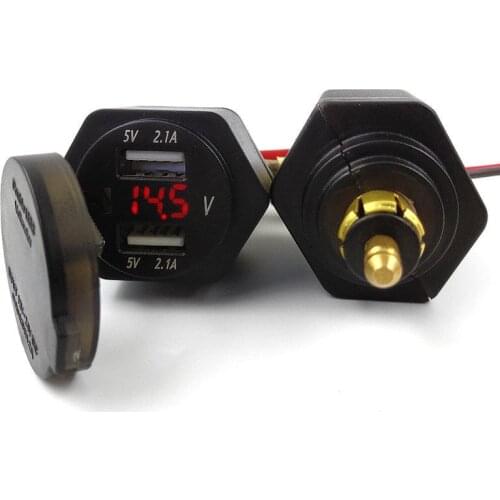 Motorcycle Dual USB Charger Adapter For Hella/DIN BMW Style Power Socket 4.2amp