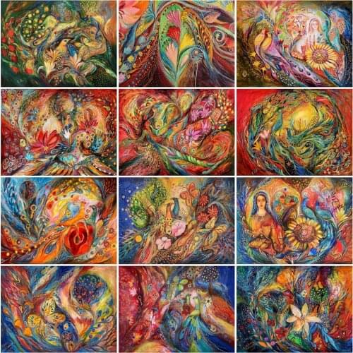 HUACAN 5D DIY Picture By Numbers Peacock Animal Unique Gift HandPainted Wall Art Painting By Number Flower Decoration