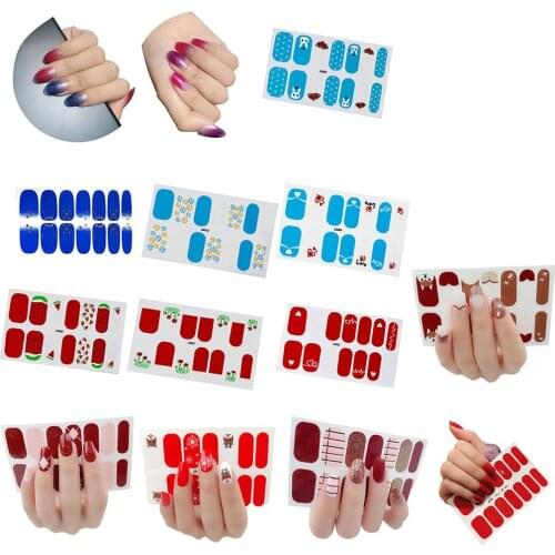 Nail Stickers 14 Stickers Set 3D Hot Stamping Nail Stickers Full Stickers Waterproof Nail Stickers Fashion Exquisite