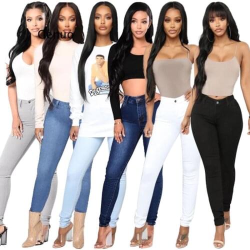 Slim Jeans for Women Y2K Skinny High Waist Woman Denim Pencil Pants Stretch Waist Slim Female Trousers Plus Size Spring Autumn