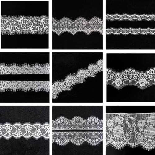 Wholesale 28 kinds of white eyelash lace ribbon 3meters long diy underwear needlework lace African lace fabric womens clothing