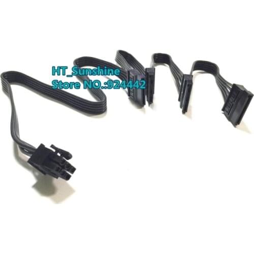 PCI-E 6 Pin Male 1 to 4 SATA 15 Pin Modular Power Supply Cable 15pin Port Multiplier for Seasonic X-650 X-750 X-850 series