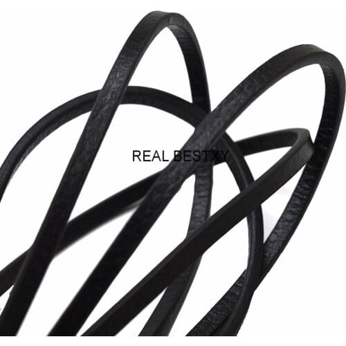 5pcs*1m / lot Approx: 5*3mm Flat Leather Cord Black Brown Blue Leather Cords String Rope Bracelet Findings DIY Materials