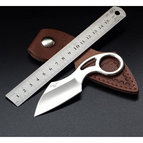 Straight Knife All Stainless Steel High Quality Big Blade Leather EDC Tool Sharp Knives Kitchen Knife