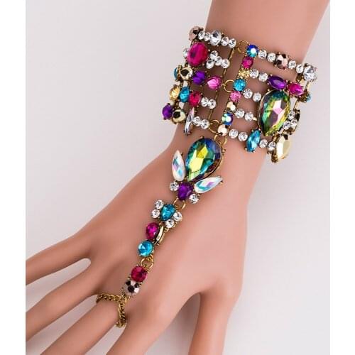 Luxury Bohemian Colorful Crystal Bracelets Anklets Jewelry Fashion Women Summer Sexy Charm Boho Bangles Bracelet