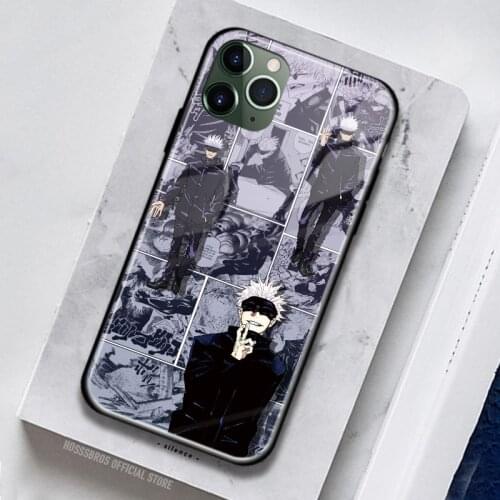 Jujutsu Kaisen Satoru Gojo Collage Silicone Glass for iPhone SE 6s 7 8 Plus X XR XS 11 12 Mini Pro Max Phone Case Cover Shell