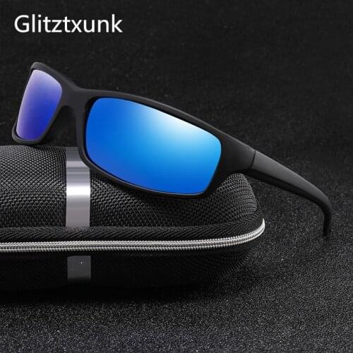 Glitztxunk Polarized Sunglasses Mens Women Brand Night Vision Square Retro Sun Glasses For Male Sports Outdoor Goggles UV400