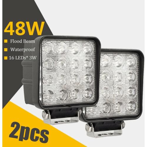 2PCS 4 inch 48W Standard Car LED Working Light Flood Led 12V 24V for ATV SUV Motorcycle 4x4 Truck Tractor LED Work Light