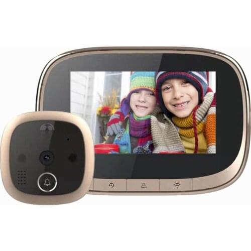 Escam C80 4.3" LCD Smart WiFi Video Doorbell Peephole Doorbell Viewer Home PIR Motion Detection Security Monitor Two-Way Voice