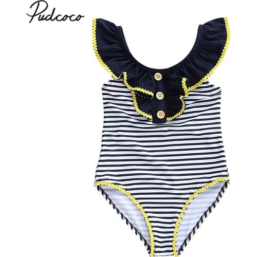 1-5 Years Girls Kids Swimsuit Bathing Suit Striped Print Children Swimwear Bikini Tankini Baby Girl Summer Swimming Costume