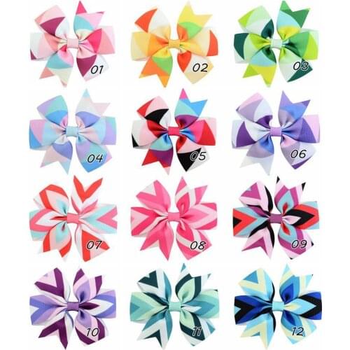 1pcs 3Inch Grosgrain Ribbon Bows Clips Hairpi Clip Boutique Bows Hairpins Clip Headware Kids Hair Accessories