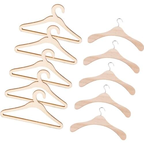 10 Pieces 15cm Wood Clothes Hanger Metal Hook for SD17 Uncle Doll 70cm