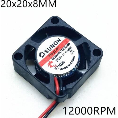 12000rpm NEW Sunon 2008 5v 0.45w 2CM 20MM fan 20*20*8MM Cooling fan ultrathin fan mini laptop fan 2wire
