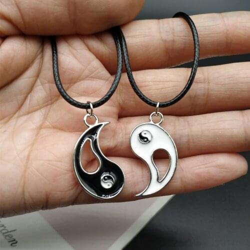 2 pcs/lots Yinyang Rope Necklace Chinese Elements Vintage Couple Necklace Gift For Friend Dropshipping