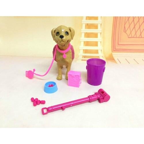 2020 Hot Sale Plastic Greedy Dog Bowl Feeding Bone Toy Cute Dog Toys For Doll Gift Furniture Doll Accessories