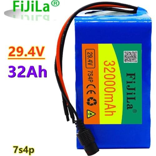 29.4V 32Ah 18650 lithium ion battery pack 7S4P 24V Electric bicycle motor/scooter rechargeable battery with 15A BMS