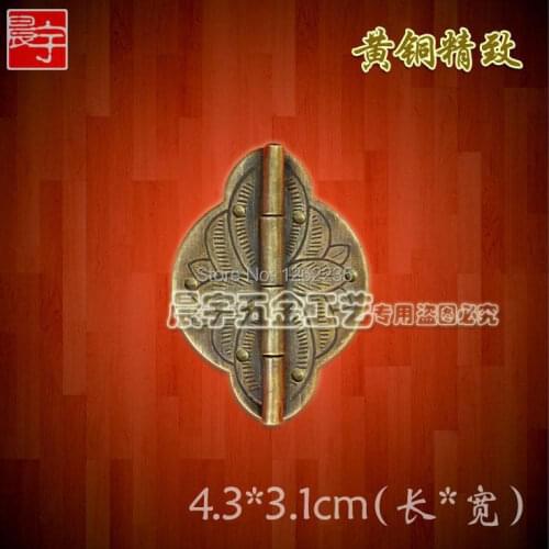 4.3 * 3.1cm Bat copper hinge Chinese antique copper jewelry box hinge Folding hinge Furniture Fittings Wholesale