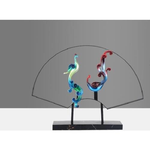 Abstract Phoenix birds resin model Ironwork statue handicraft sculpture wedding decoration desktop living room Home decoration