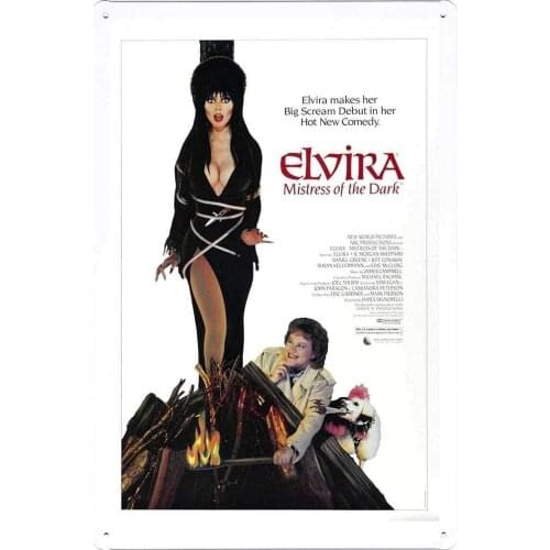 Bit XIAONN Elvira Mistress of The Dark Retro Tin Signs Metal Vintage Signs Auto Motorcycle Gasoline Garage Home Wall