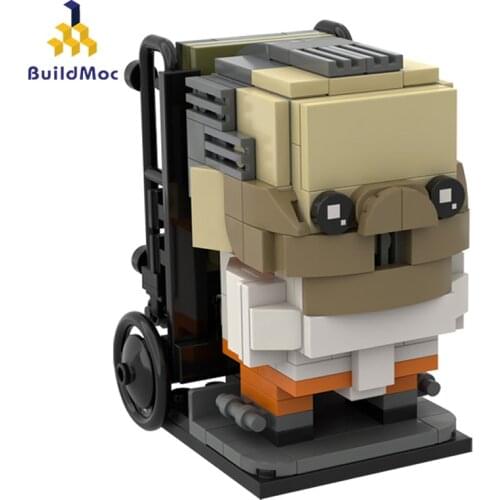 BuildMoc Brickheadz Figures Movie The Silence of the Lambs Psychiatrist Hannibal Lecter Building Blocks MOC Figures Bricks Toys