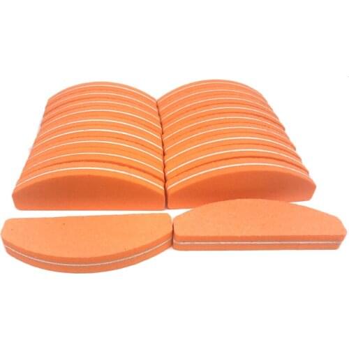 Sponge Nail File 20pcs Buffer 100/180 Grit Washable Sanding Polishing Trimmer Manicure Accessories Orange Kalknagel Nails Files