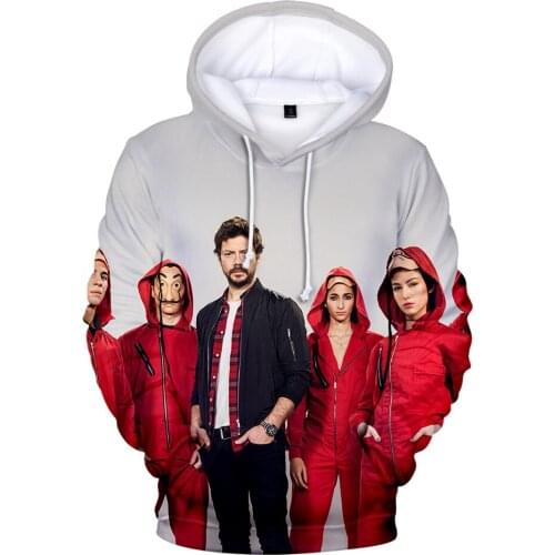 Sidno New Money Heist 3D Hoodies Sweatshirts Men/Women Fashion Personality Streetwear Harajuku La Casa De Papel Mens Hoodie