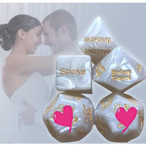 OLO 5Pcs/Set Funny Dice Sex Position Couple Game Polyhedral Couple Sex Toy Gesture Instruct Acrylic Dice Game Adult Sex Toys