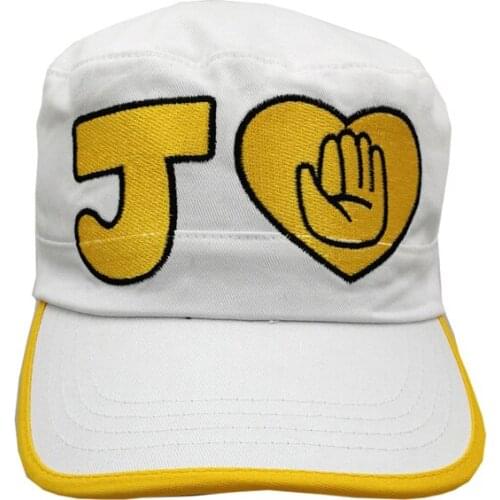 JoJos Bizarre Adventure Anime Baseball Cap Kujo Jotaro White Cotton Peaked Cap