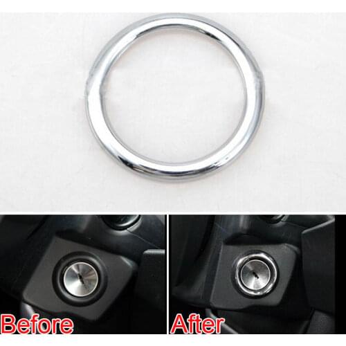 BBQ@FUKA Car Ignition Switch Key Ring Cover Decoration Ring Circle Trim Styling Sticker Fit For Jeep Compass 2011-2015 Car decal