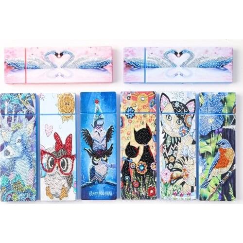 5D DIY Special Shaped Diamond Painting Stationery Box Diamond Embroidery Flower Pattern Storage Box Child Student Birthday Gift