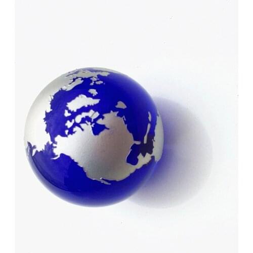 Beautiful 6cm Blue Silver Crystal Earth Model Feng Shui Glass Ball Sphere Ornaments Figurine Home Decoration Accessories Gifts
