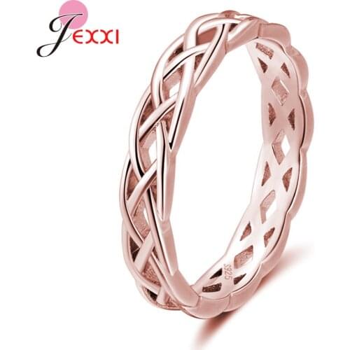 Hot Sale Sterling Silver 925 Finger Ring For Women Wedding 100% 925 Sterling Silver Stackable Finger Ring Jewelry 2 Colors