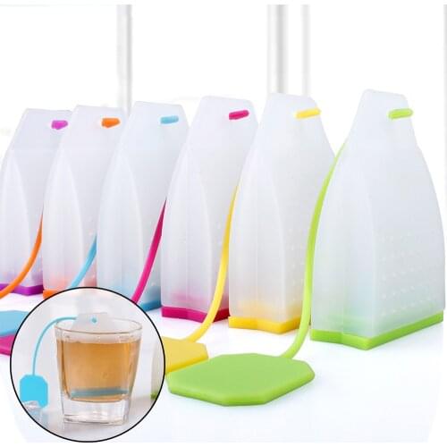 Tea Infuser Reuseable Silicone Tea Bags for Teapot Random Color Strainer Infuser Teabags Filter Bags for Teaware Infusers