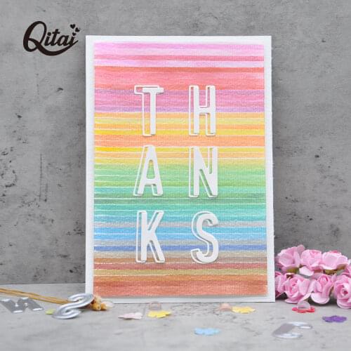 Layered Uppercas Letters QITAI Metal Cutting Dies 28PCS DIY Scrapbooking Paper Cards Stencils Embossing Decorative Crafts MD414