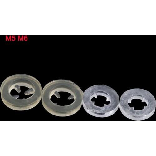 Nylon O-Ring Flat Gasket Spacer Washer Plastic Waterproof Non-slip Four Corners For Drilling Screws M5 M6 50Pcs