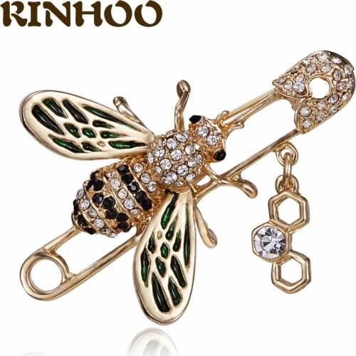 Delicate Little Bee Brooches Crystal Rhinestone Pin Brooch Enamel Brooch Jewelry Gifts For Women Men Insect Brooch Dripshipping