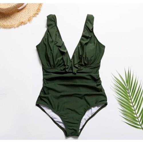 New 2020 Solid Color Letter Swimsuit One-piece Swimsuit Women Beachwear bodysuit
