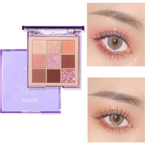 9 Colors Eye Shadow Palette Glitter Shimmer Easy to Color Matte Waterproof Long-lasting Shiny Stylish Eye Shadow Beauty TSLM2