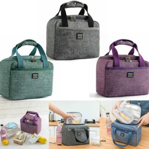 Portable Lunch Bag Thermal Insulated Lunch Box Tote Cooler Handbag Bento Pouch Lunch Dinner Container School Work Storage Bags