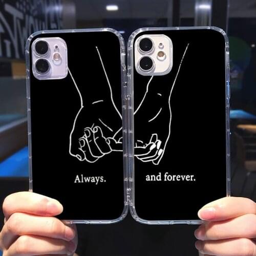 Always And Forever Best Friends Phone Case Transparent for iPhone 6 7 8 11 12 s mini pro X XS XR MAX Plus cover funda shell