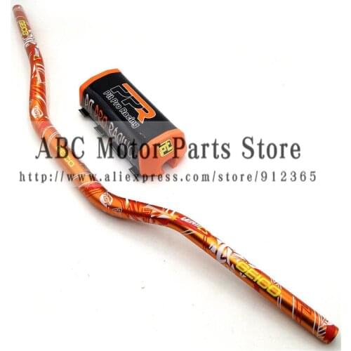 1-1/8" 28.5mm Caken Handlebar With Pit Pro Racing Handlebar Pads For Dirt Bike MotorCross MX Racing Bike CRF KLX Kayo