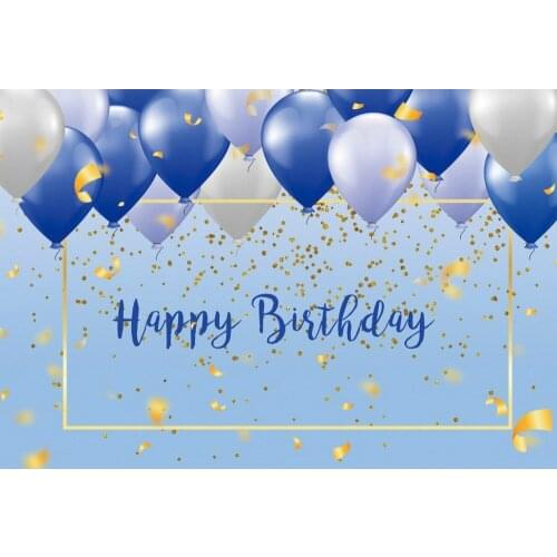 Happy Birthday Background Blue Balloon Gift Background Painting Party Banner Decoration Poster Photography Decoration Background