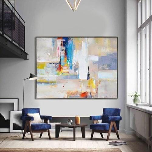Nordic Minimalist Modern Abstract Color Texture Of Thick Oil Paint Large Murals Living Room Hallway Bedroom Villa