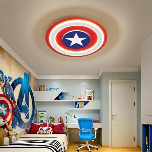 Modern simple cartoon creative shield kindergarten boys' net red eye protection study bedroom childrens room ceiling lamp