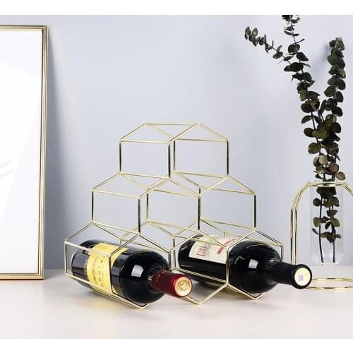 Modern nordic shelf Iron Wine Rack table decoration & accessories ornaments gift box wedding event metal minimalist decor 2020