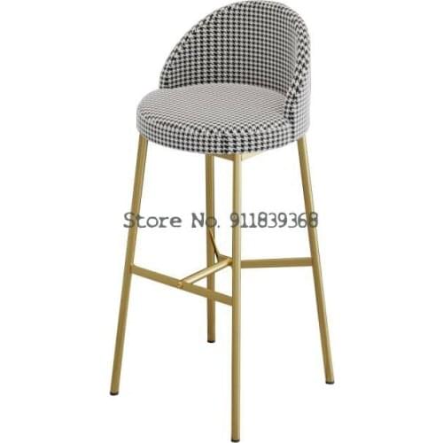 Light Luxury Fashion Bar Chair Modern Simple Personality Home Back Island Bar Front Desk Nordic Net Red High Stool
