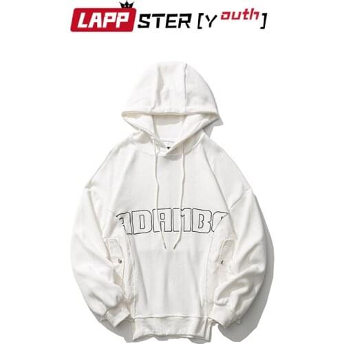 LAPPSTER-Youth Men Letter Japanese Streetwearvintage Hoodies 2021 Mens Y2k Korean Fashion Casual Hoodie Man Loose Hip Hop Hoodie