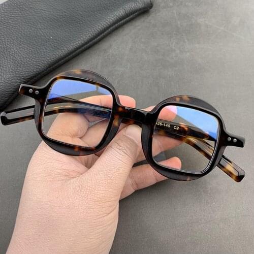 Vintage Acetate Glasses Frame Men Women Retro Square Eyeglasses Optical Myopai Eyeglasses Frames Clear Eyewear Oculos Spectacles